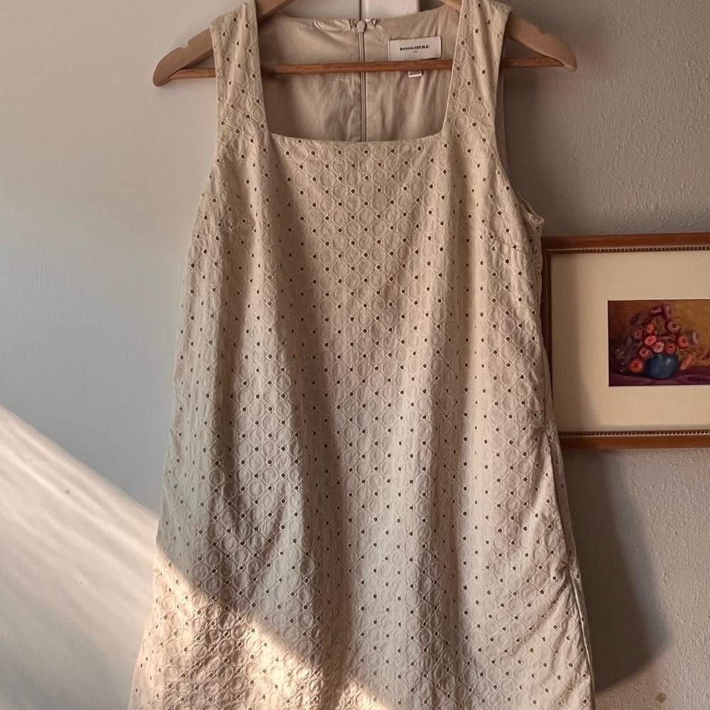 Banana Republic Beige Eyelet Dress